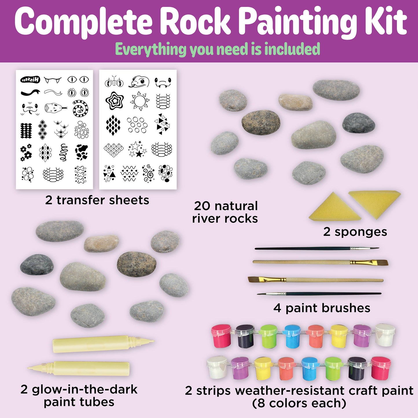 Rock Snake Bucket - Rock Painting Craft Kit for Kids
