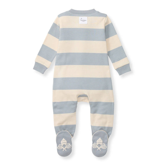Rugby Stripe Organic Cotton Sleep & Play - Quarry