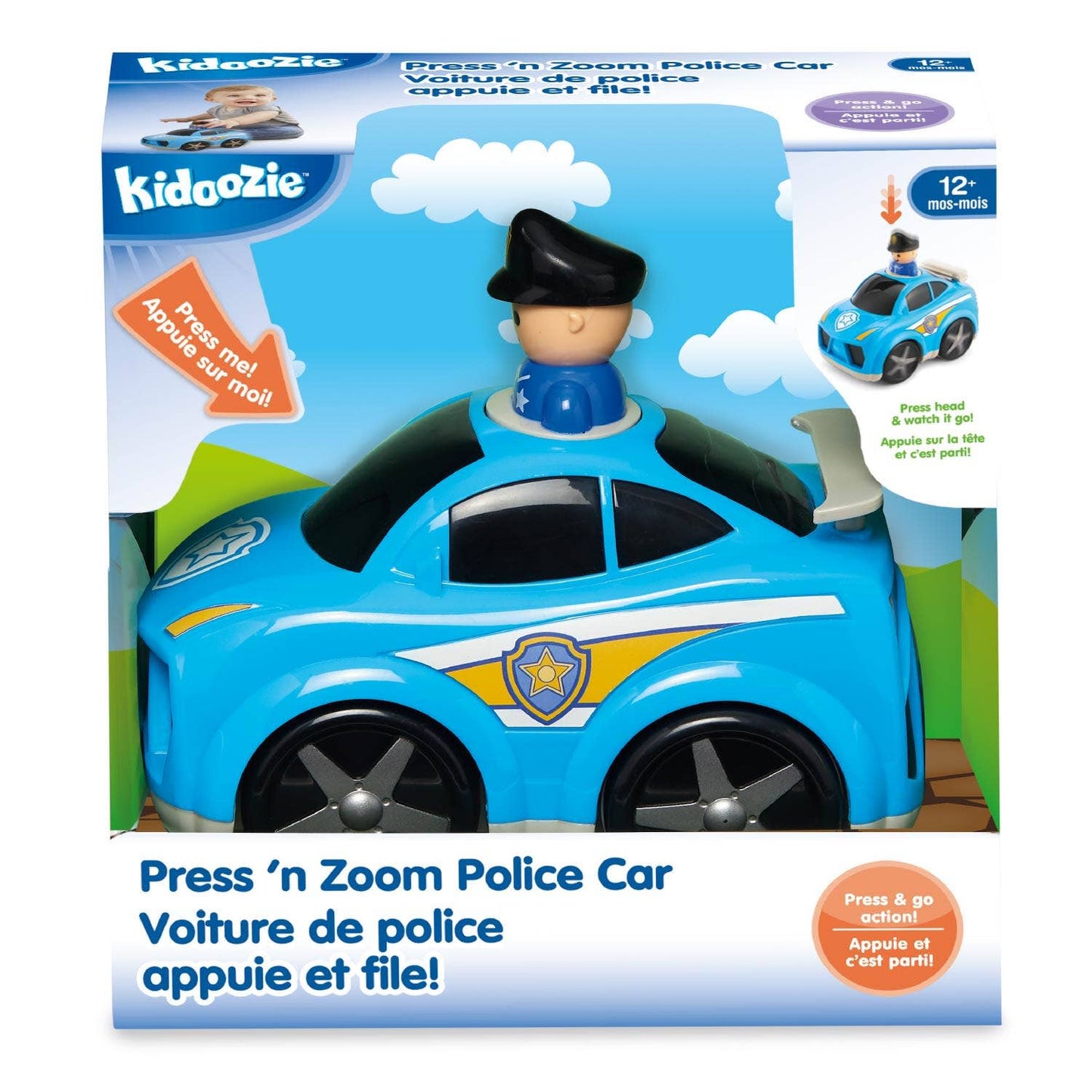 Kidoozie Press ‘n Zoom Police Car, Toddler Vehicle Toy