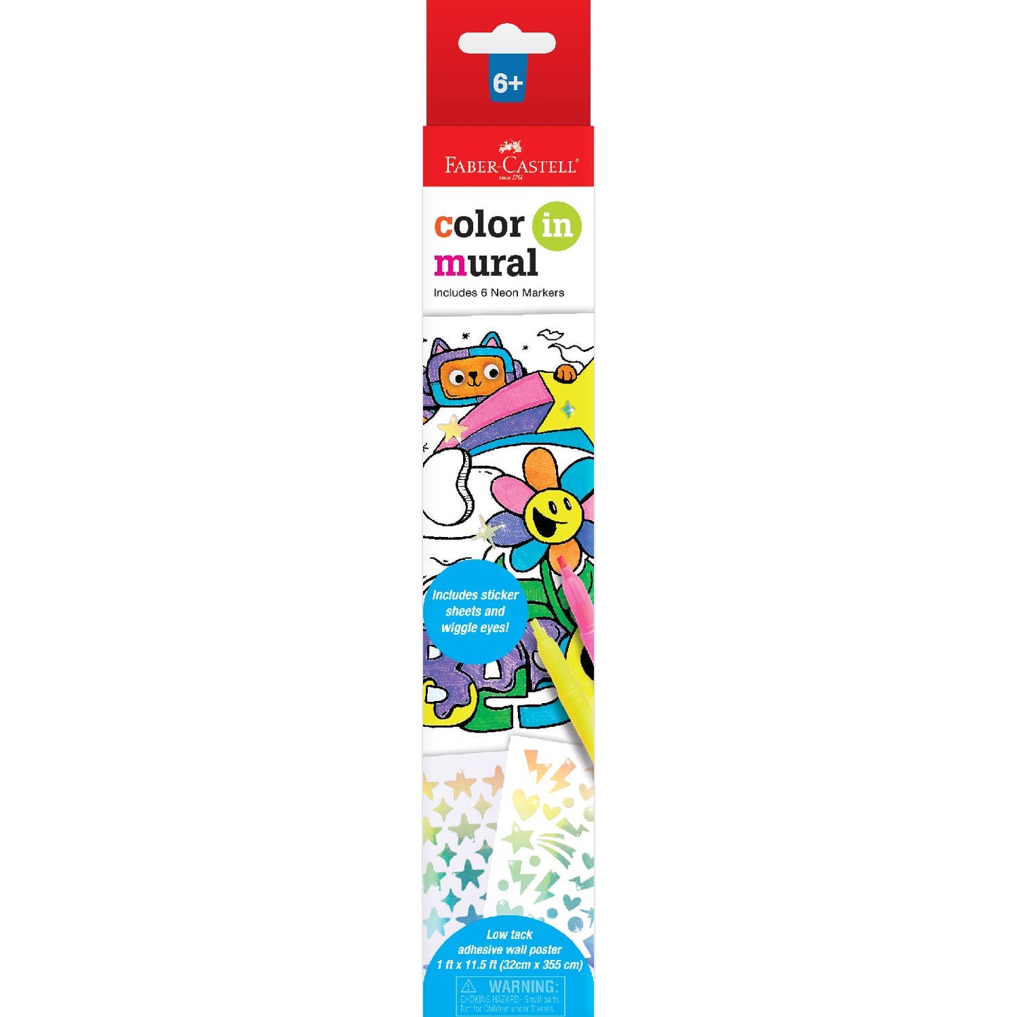 Self-Adhesive Color In Mural for Kids 1.5' x 11.5'