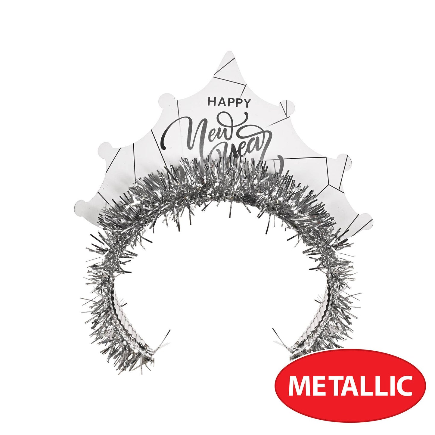 White New Year Silver Tiara, One Size Fits Most
