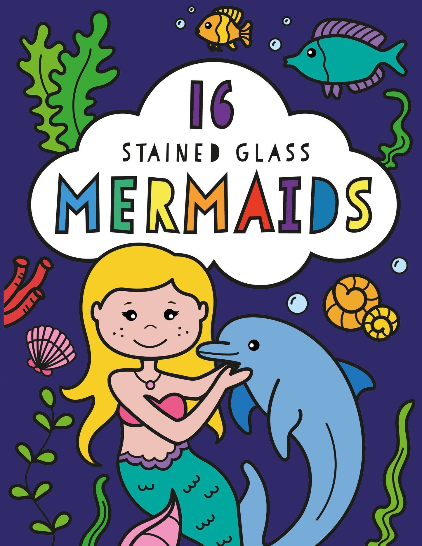 Stained Glass Coloring: Mermaids