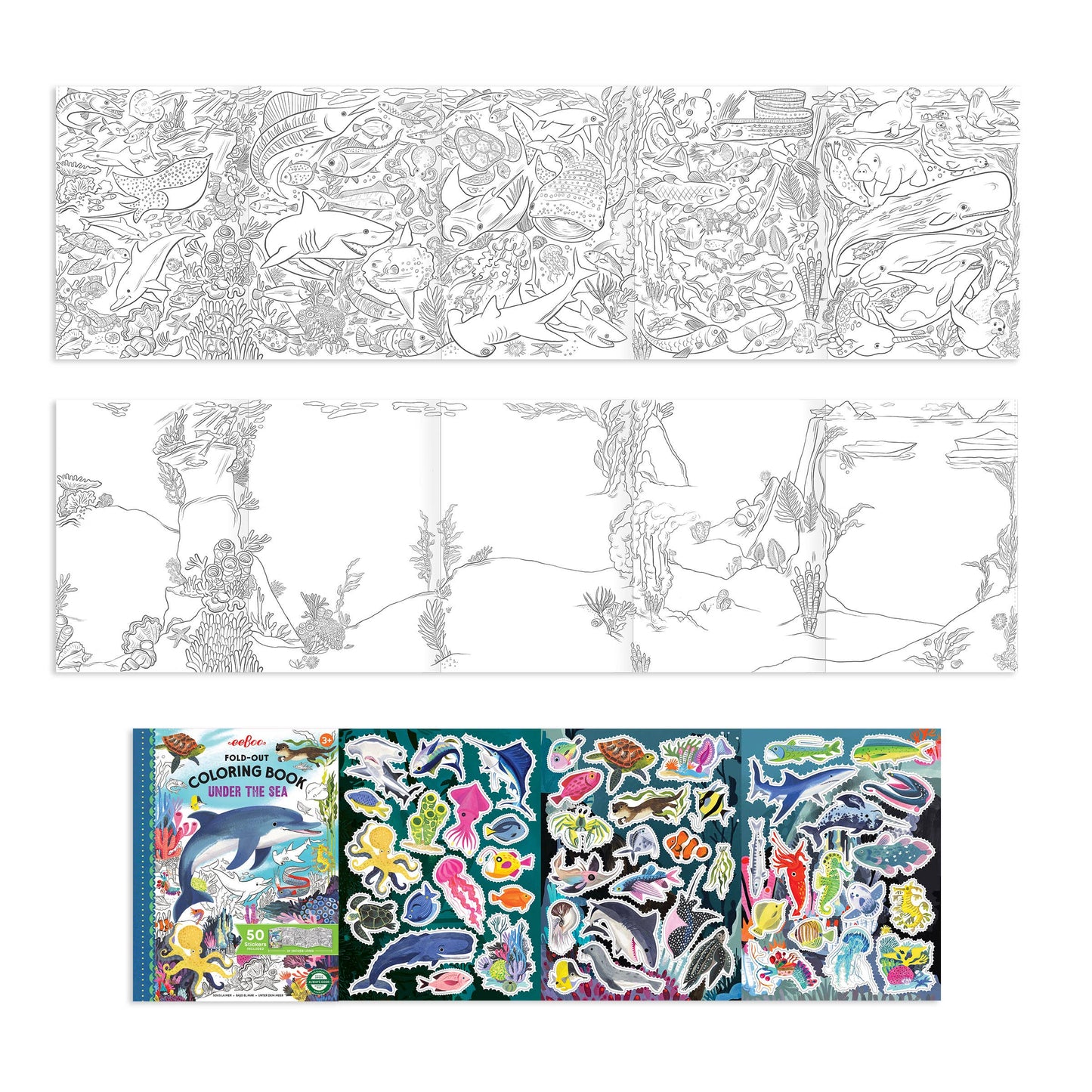 Under the Sea Fold-Out Coloring Book with Stickers