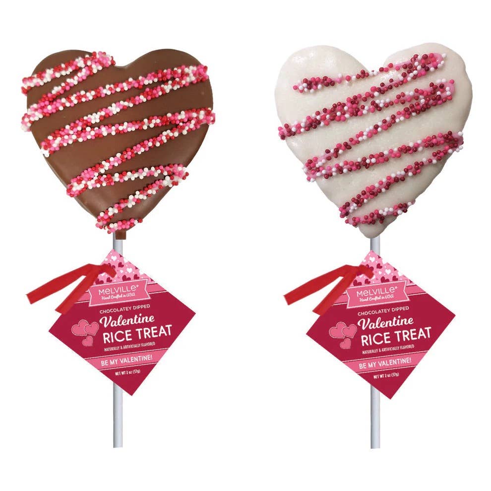 Rice Treat w/ Chocolate Heart Drizzle & Nonpareils