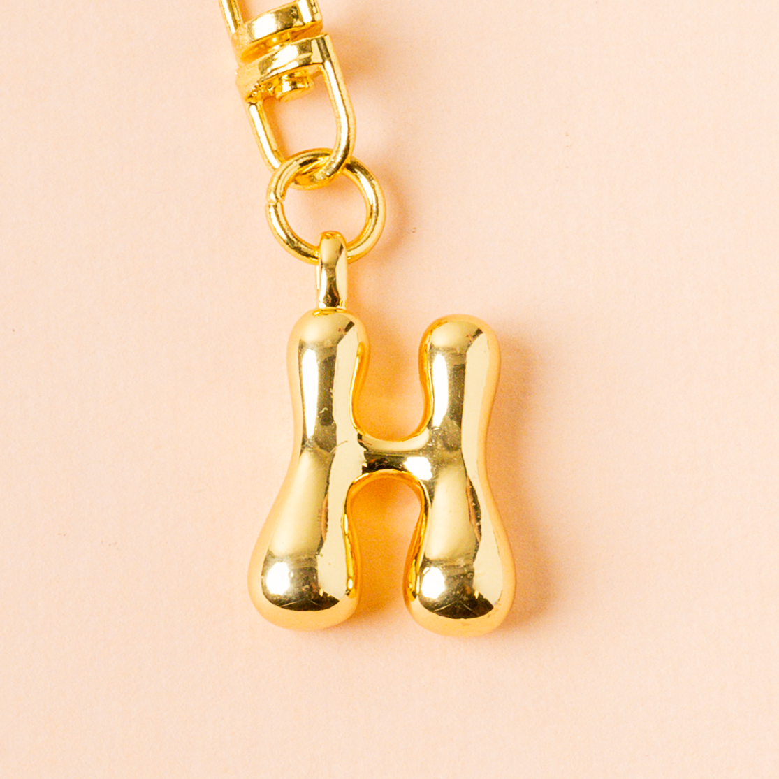 Bubble Letter Keychain Bag Charm-H