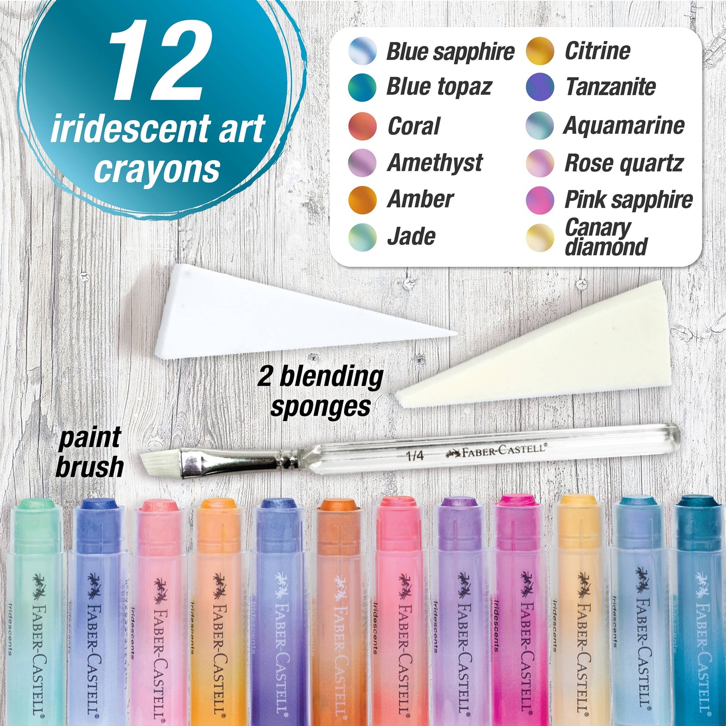 Faber-Castell Art Crayons 15 Ct Iridescents II Set