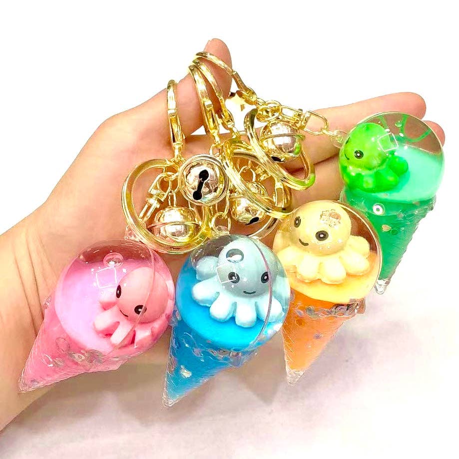 Octopus Ice Cream Floaty Key Charm