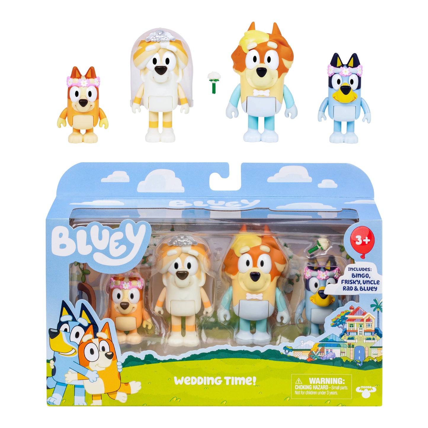 Moose Toys Bluey 4 Pack Figurine Set