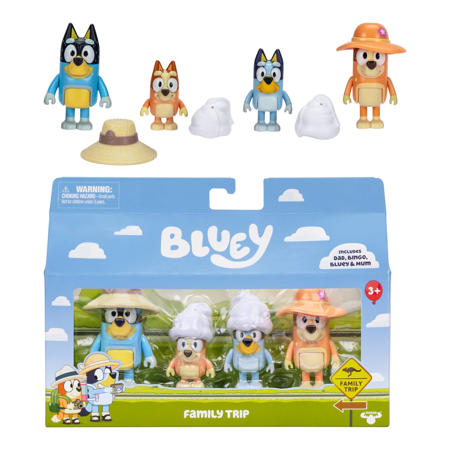 Moose Toys Bluey 4 Pack Figurine Set