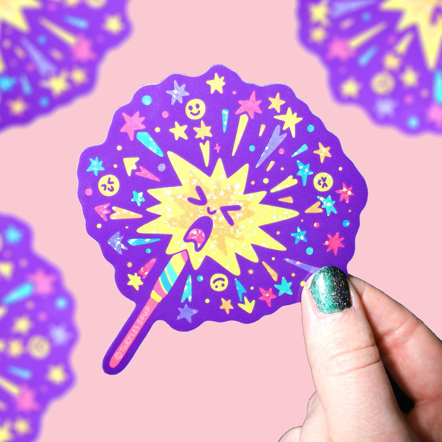 Sparkler Firework USA 4th of July Vinyl Sticker (Glitter)