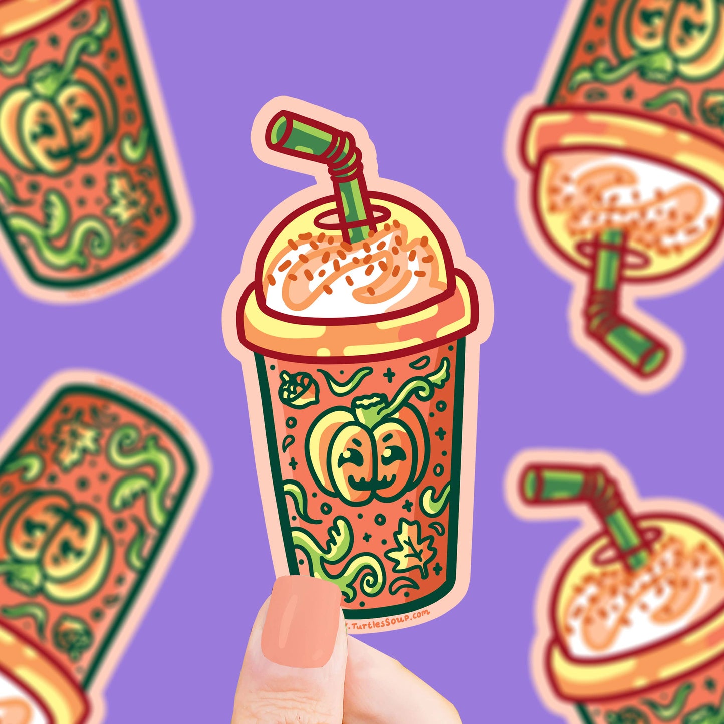 Pumpkin Spice Latte Fall Halloween Coffee Vinyl Sticker