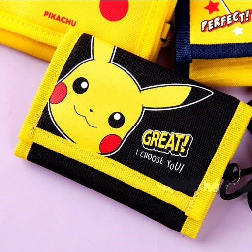 Pokémon Pikachu Velcro Neck Wallet – Tri-Fold ID Wallet