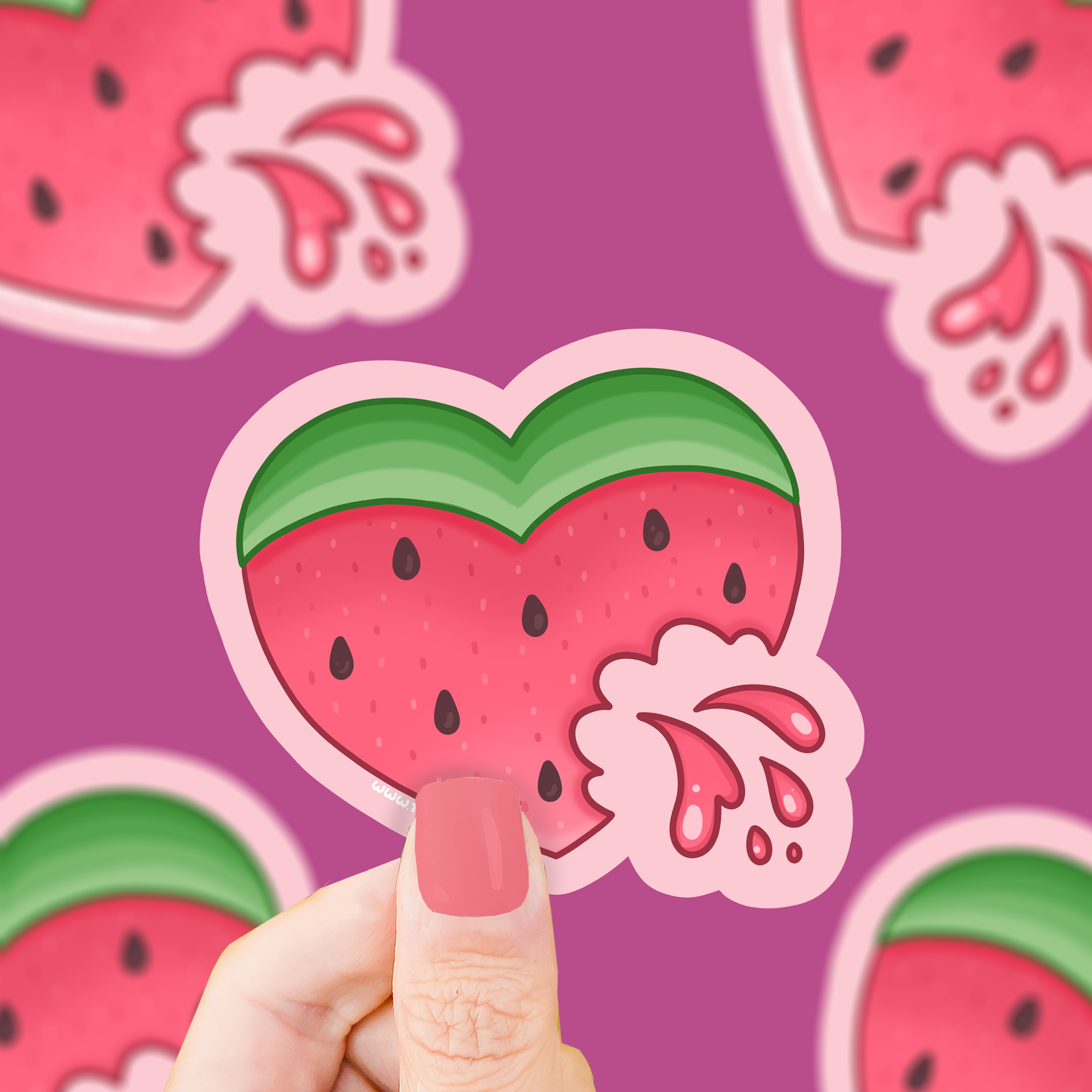 Watermelon Heart | Fruit | Foodie | Summer | Vinyl Sticker