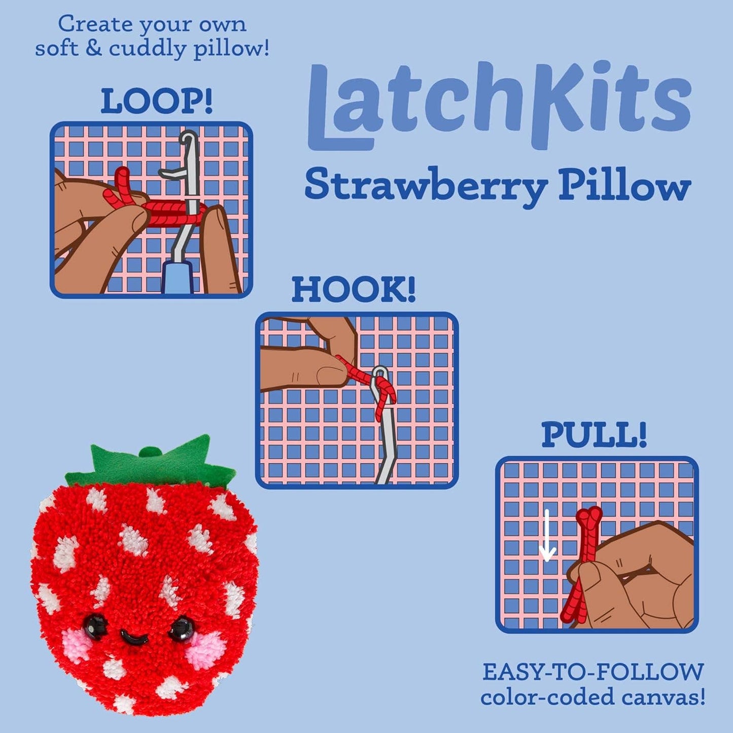 Latchkits Craft Kits - Strawberry Pillow - Arts and Crafts