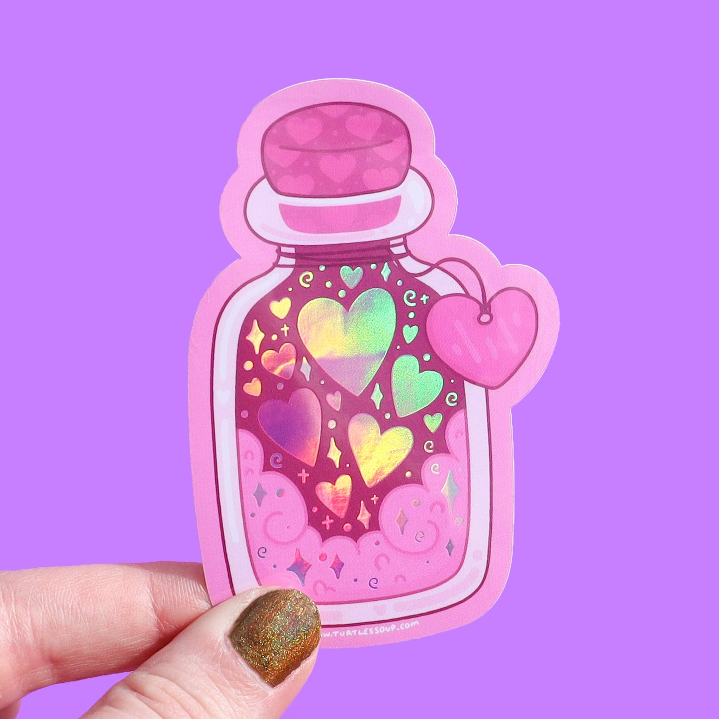 Bottle of Hearts Valentine's Day Love Jar Vinyl Sticker