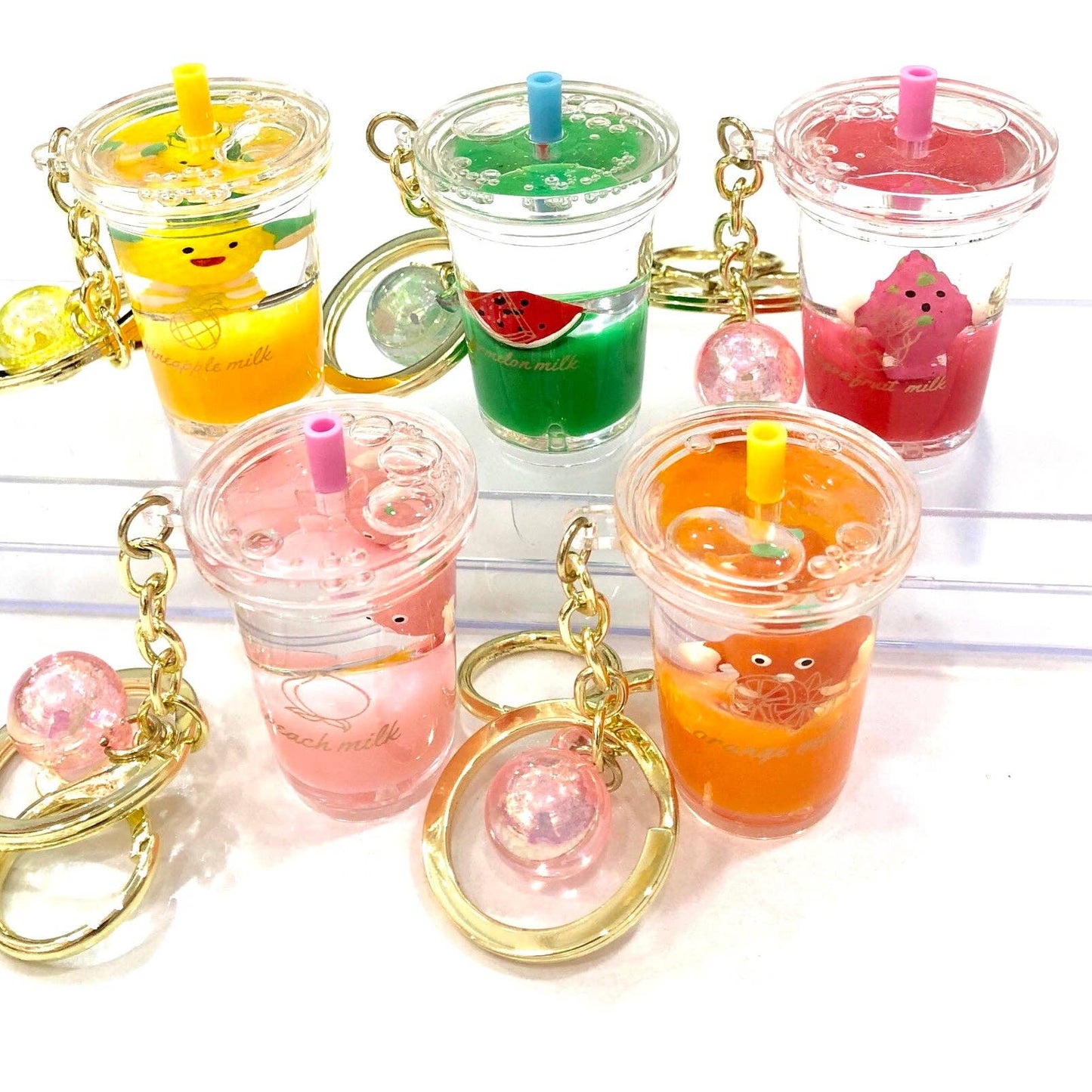 12048 Icy Fruit Boba Tea Key Ring