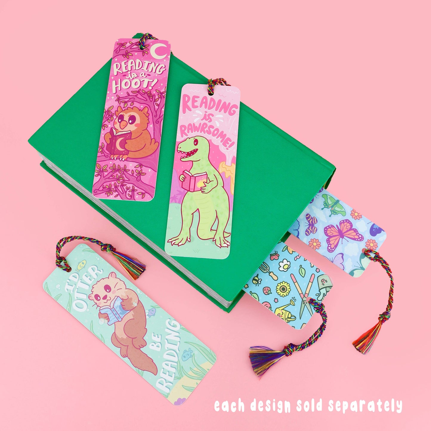 I'd Otter Be Reading Otter Pun Funny Bookmark with Tassel