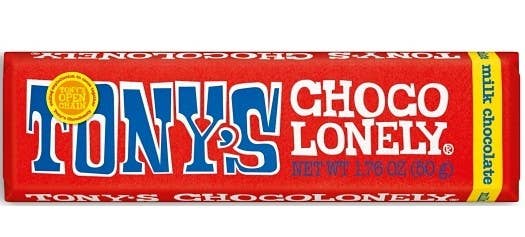 Tony's Chocolonely 32% Milk Chocolate Bar, 1.76oz, 20ct