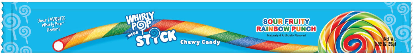 Whirly Pop Mega Stick Sour Fruity Chewy Candy .92oz, 24ct