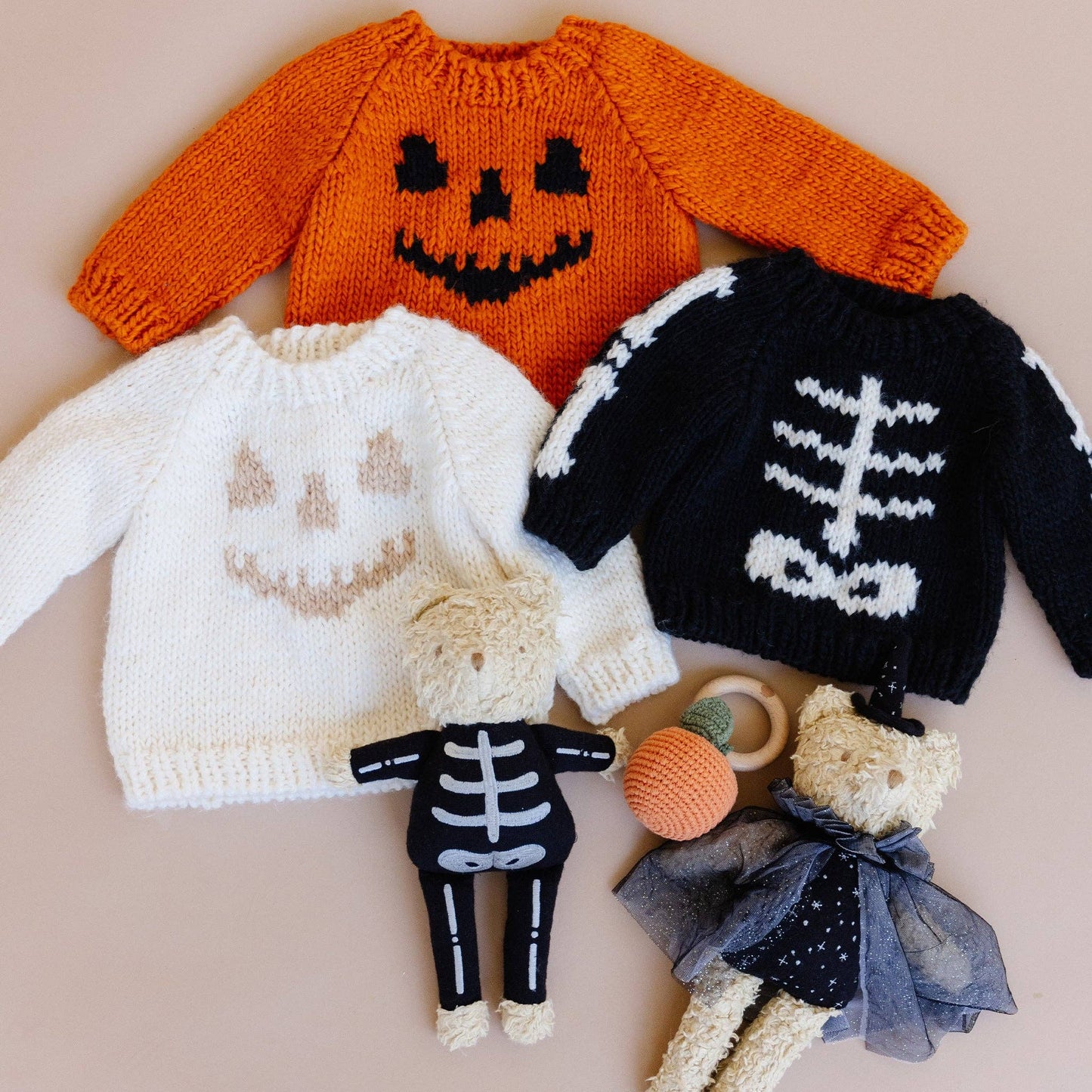 Jack-o-lantern Sweater Cream Halloween Fall Costume Baby Kid