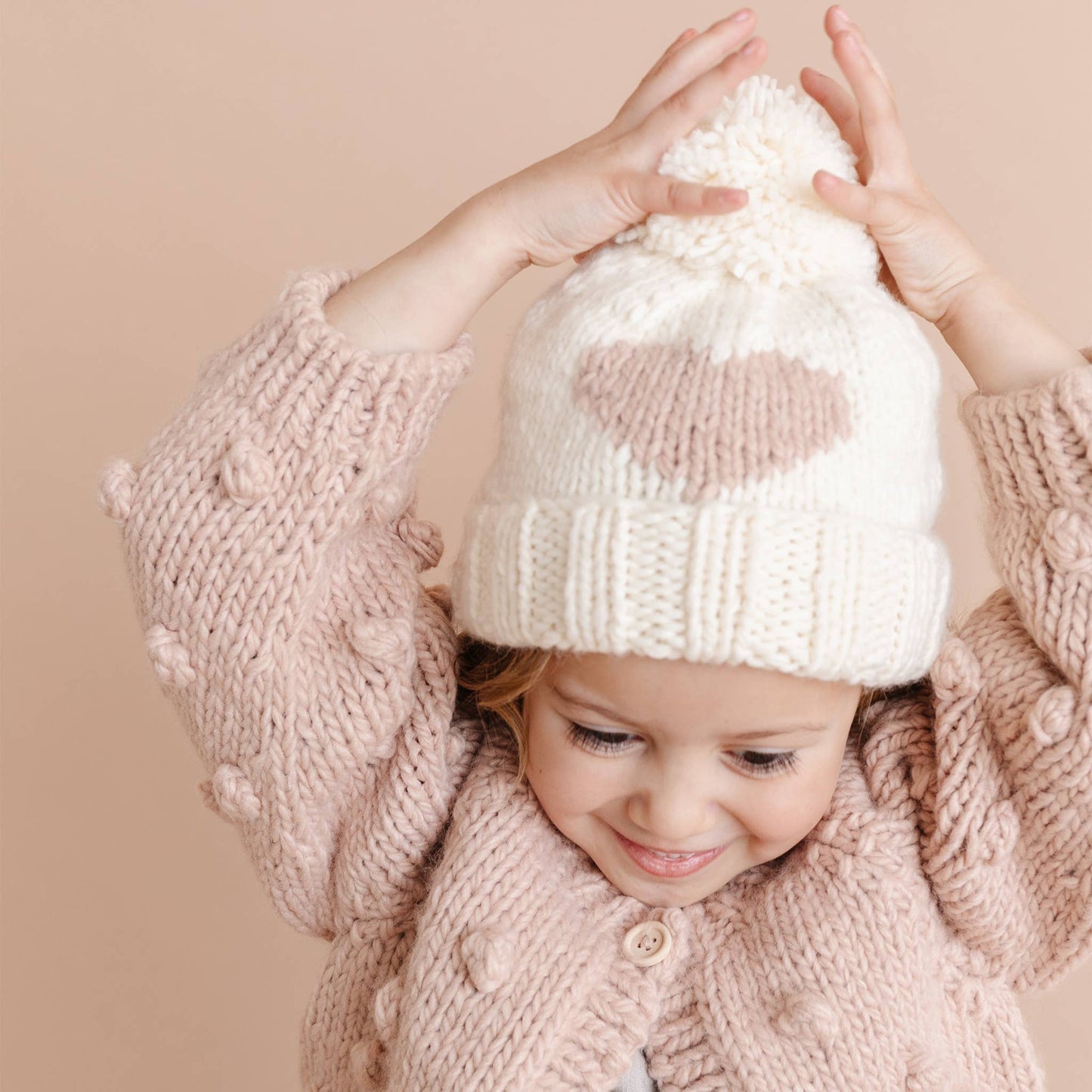 Heart Beanie, Blush | Valentine's Kids & Baby Hat