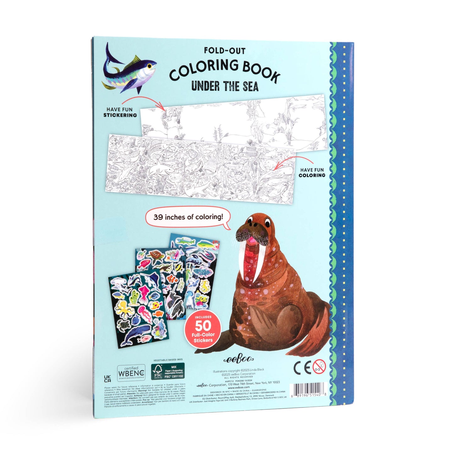 Under the Sea Fold-Out Coloring Book with Stickers