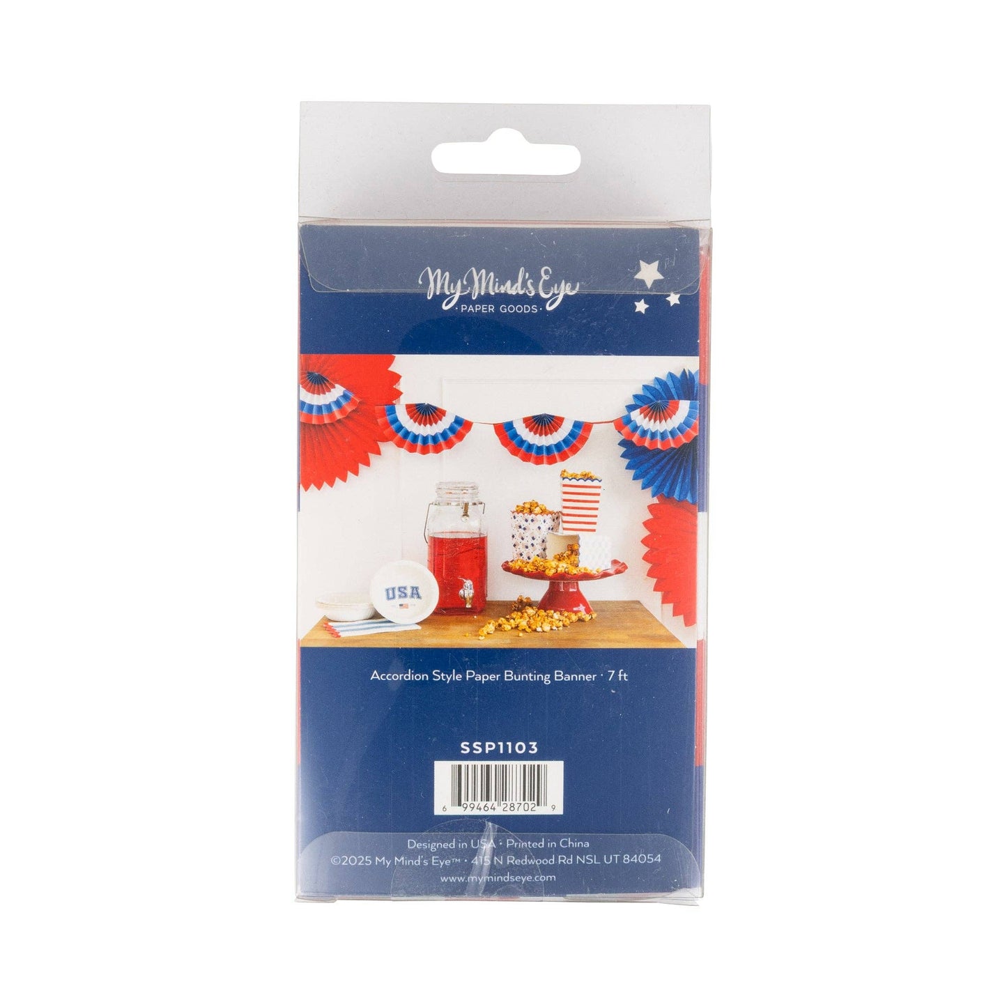 SSP1103 - Red White and Blue Fan Paper Bunting Banner