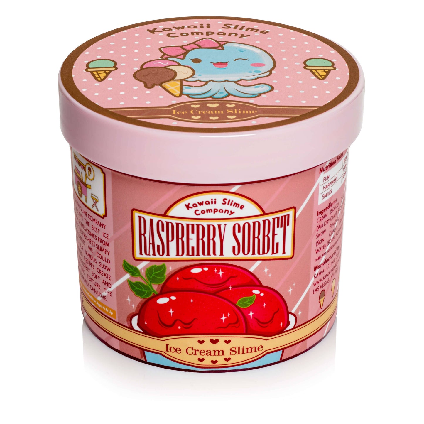 Raspberry Sorbet Scented Ice Cream Pint Slime (4pcs/case)