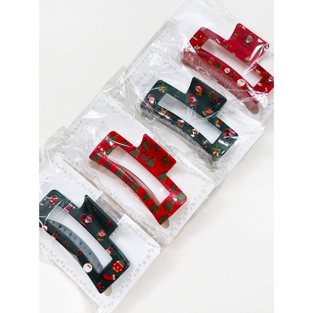 Christmas Design Cut Out Rectangle Hair Claw Clip