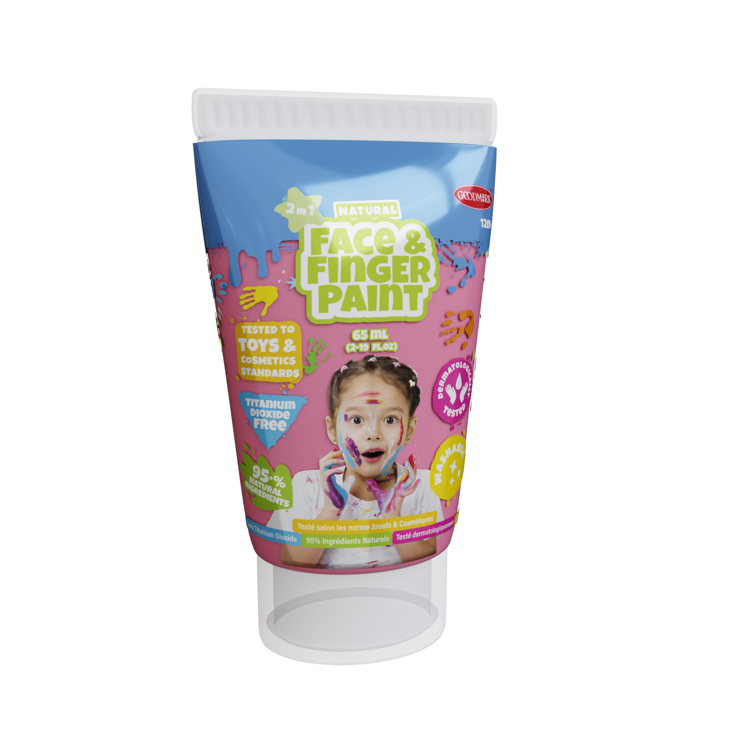 2.3oz Natural Face & Finger Paints - 24pcs Display