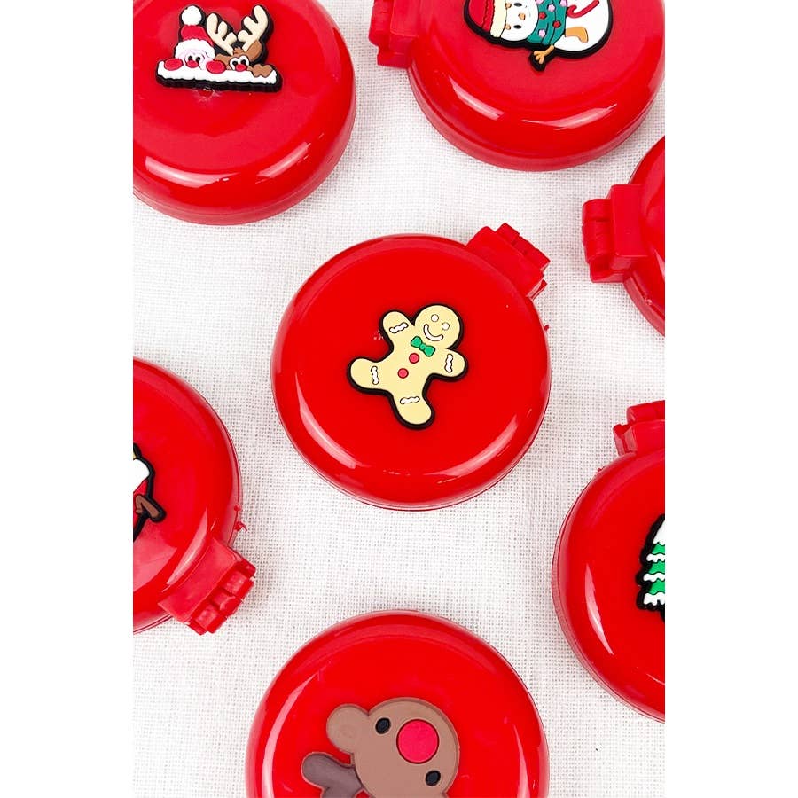 Christmas Theme Round Mirror with Pop Up Brush