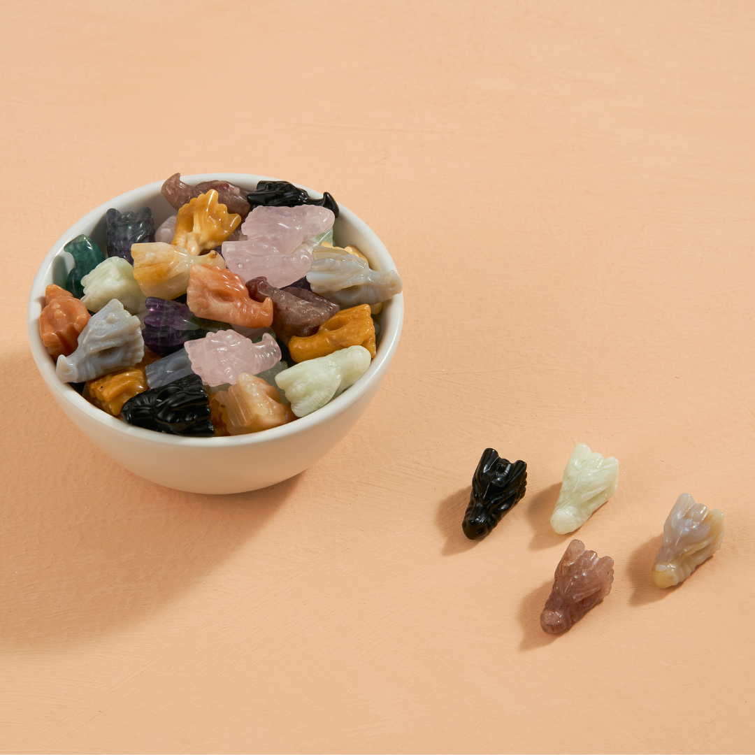 Assorted Carved Mini Crystal Dragons – 24 pcs 🐲