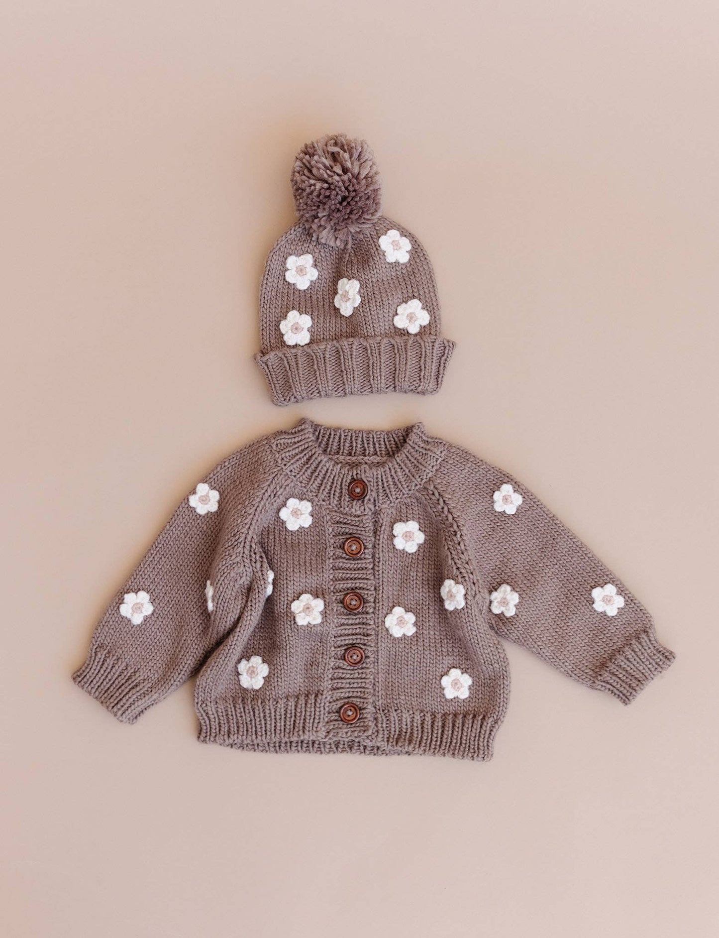 Flower Cardigan Tan Kids and Baby Apparel Sweater Spring
