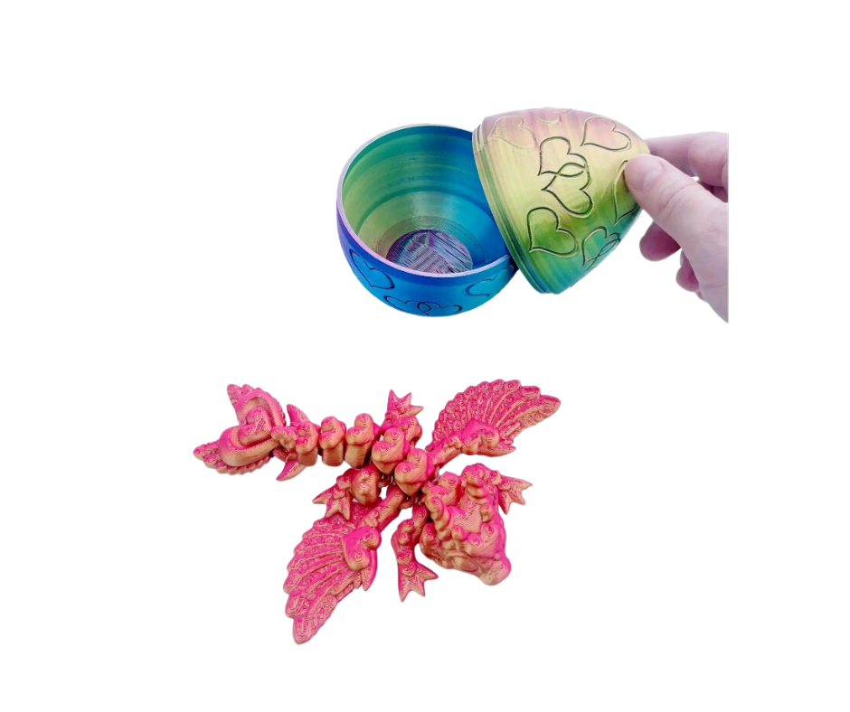 Mystery Heart Dragon Egg 3D Printed Fidget Toy