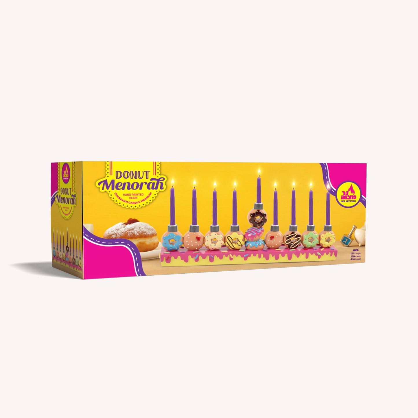 Donut Hand-Painted Menorah