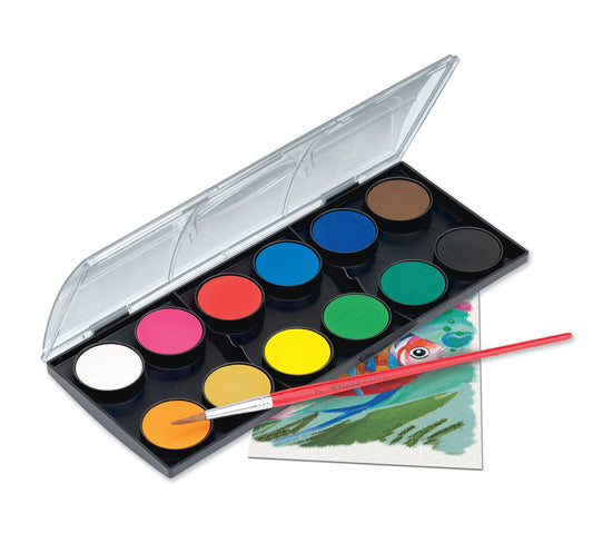 Watercolor Paint Pan Set - 12 Highly Pigmented Colors