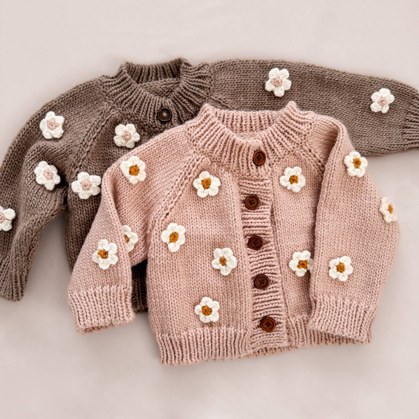 Flower Cardigan Tan Kids and Baby Apparel Sweater Spring