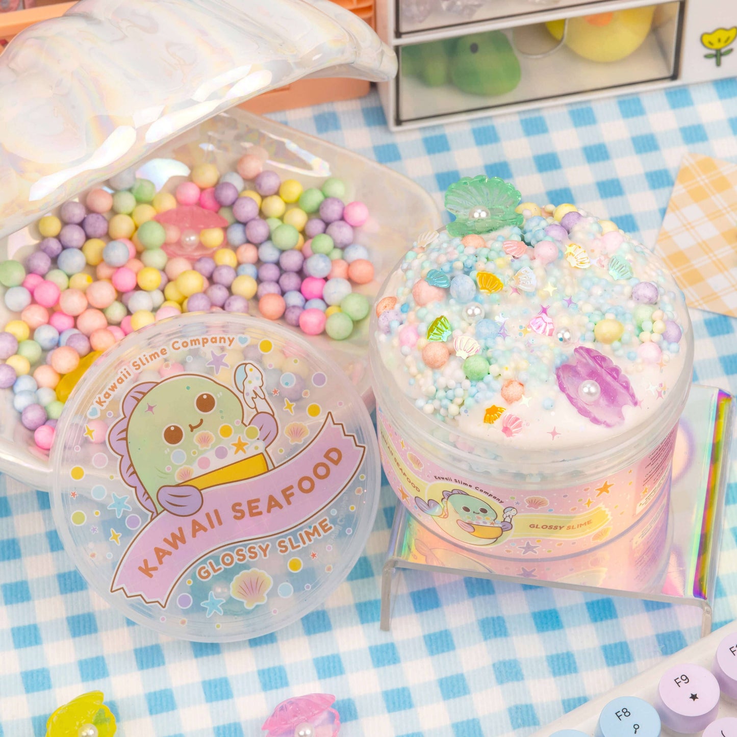 Kawaii Seafood Glossy Semi-Floam Slime