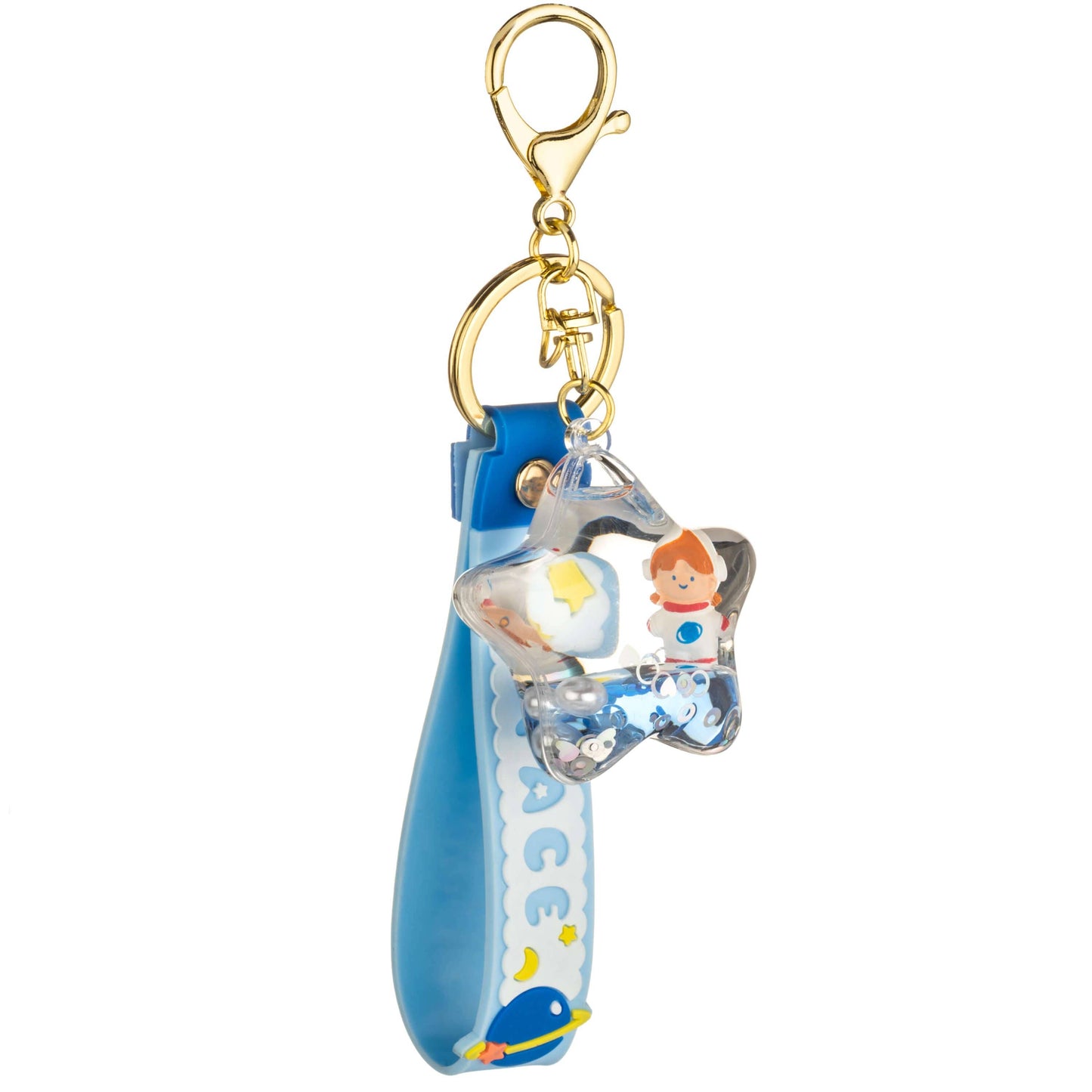 Space Boy Liquid Effect Sensory Keychain