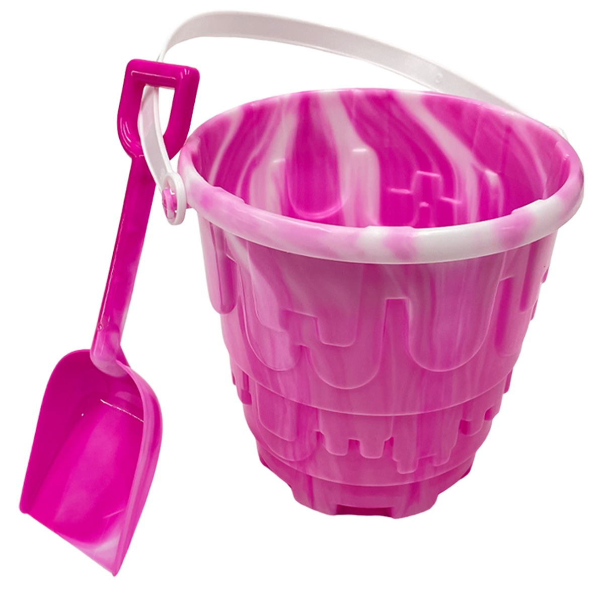 6" Sand Bucket with Shovel – Assorted Colors – 48 PC Box BUCKET-05