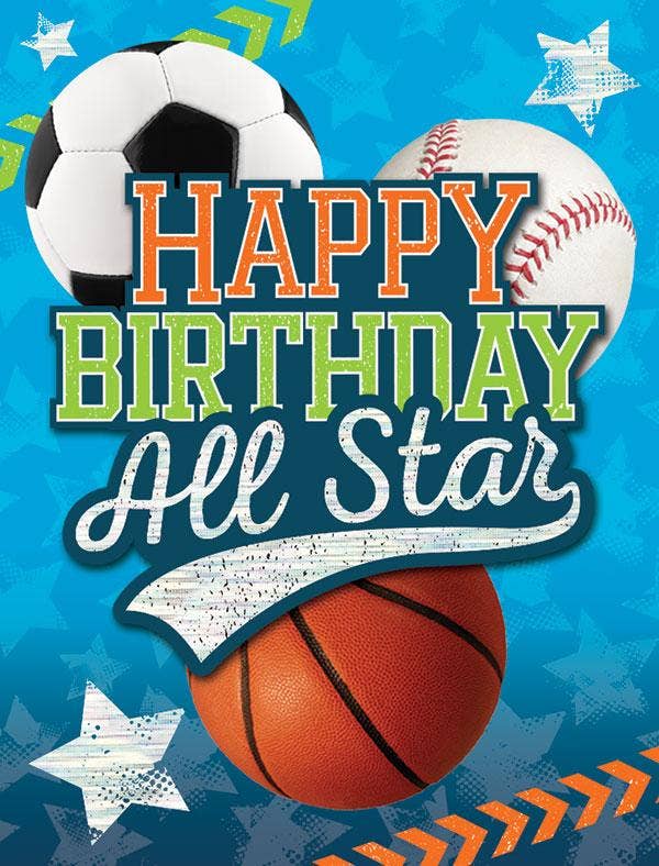 Sports Balls Foil Gift Enclosure