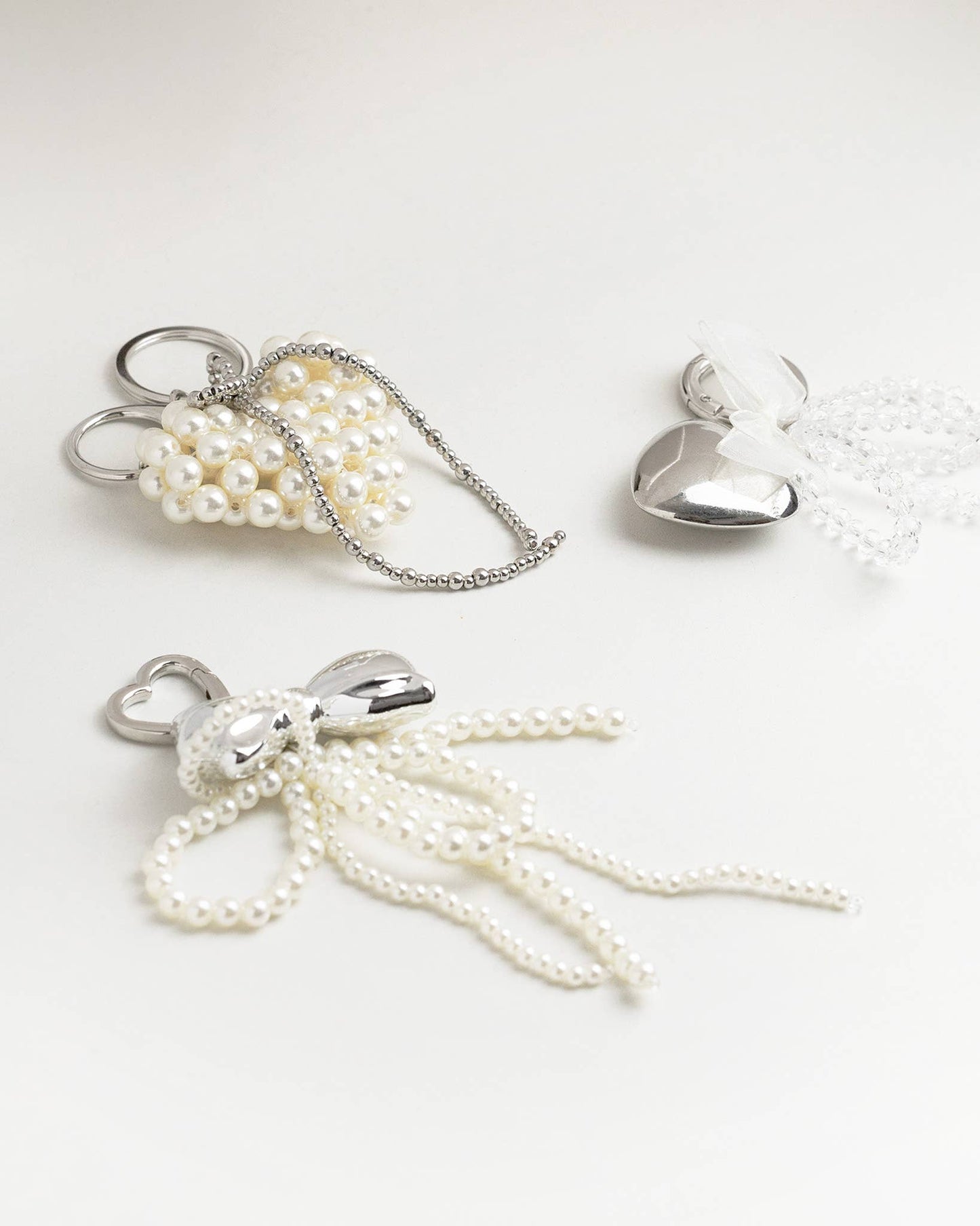Heart Bow Croquette Bag Charm Keychain