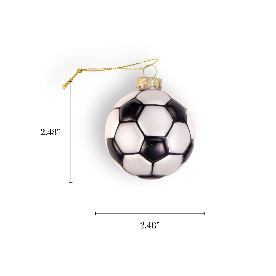 Soccer Ball, Vintage Glass Handmade Sport Christmas Ornament 2025