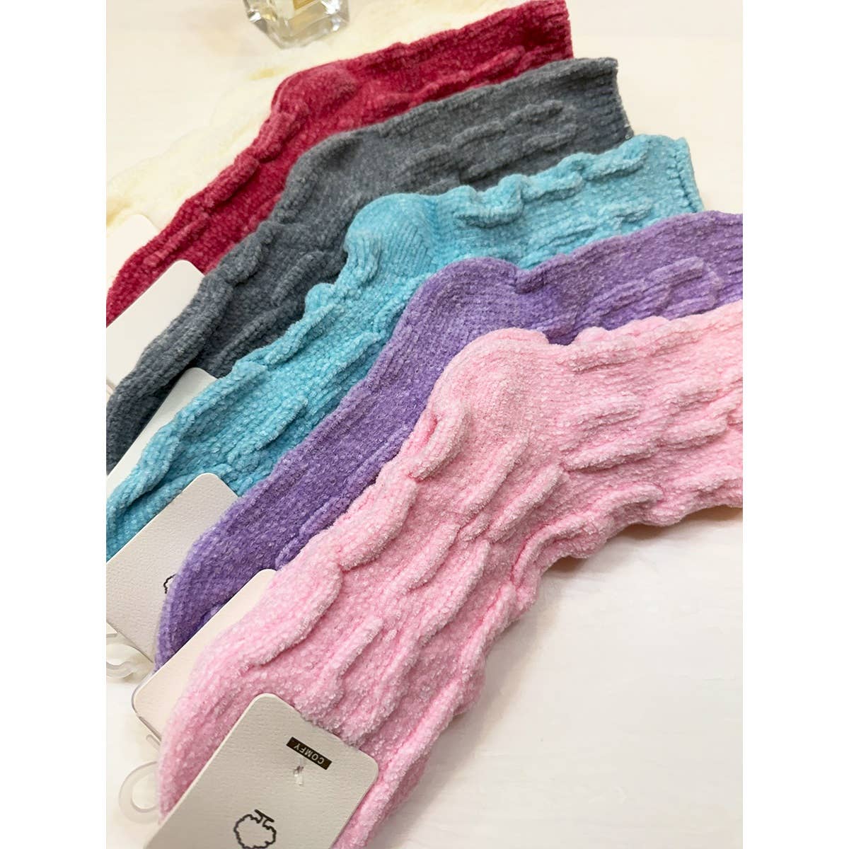 Soft Textured Solid Chinelle Socks