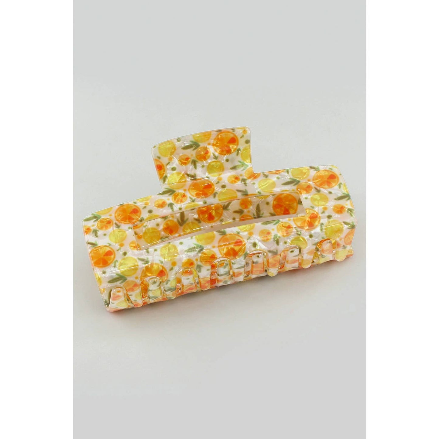 MARBLED ACRYLIC ORANGE PRINT HAIR CLIP