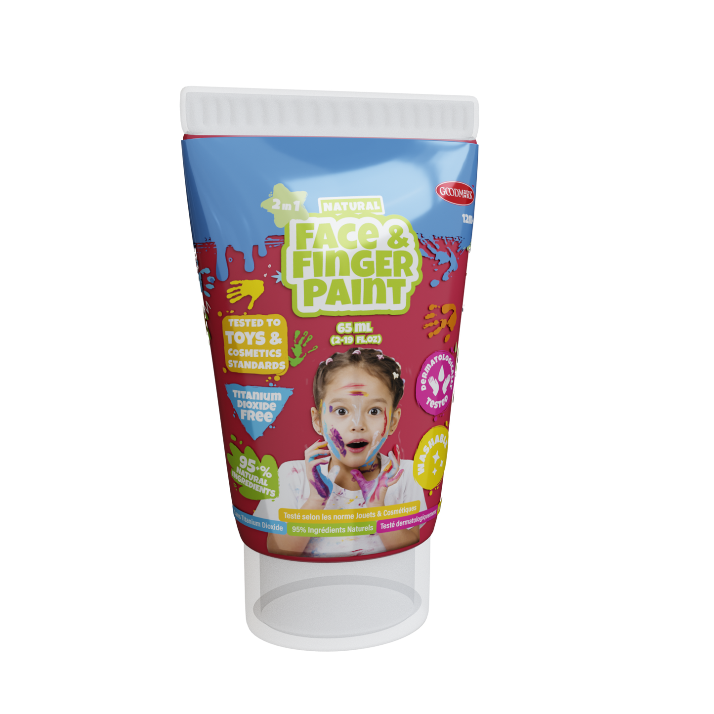 2.3oz Natural Face and Finger Paints - 6pcs