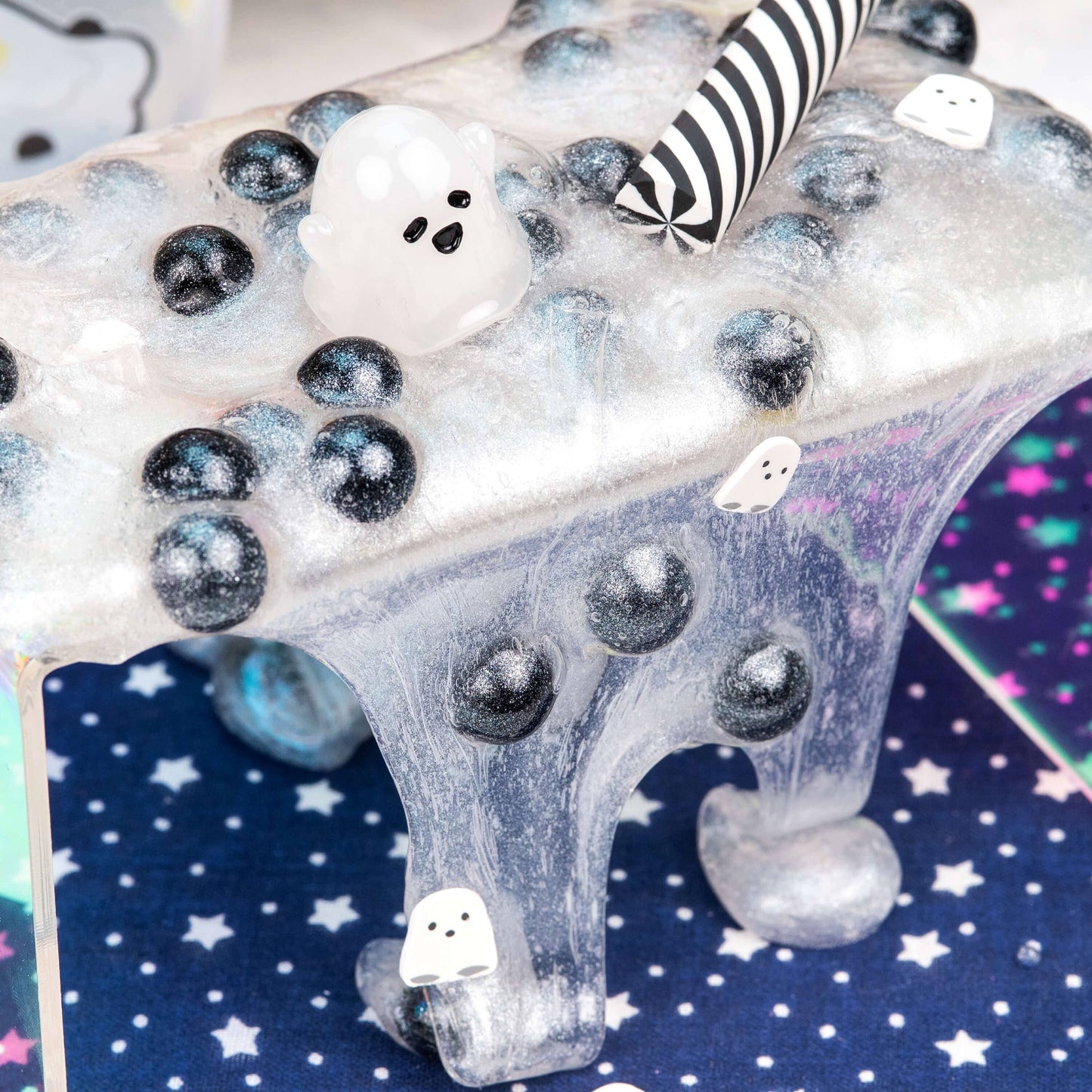 Liquid Ghost Boba Clear Slime