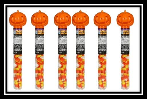 Pumpkin Tubes w/ Candy Corn, 1.4oz, 24ct Display