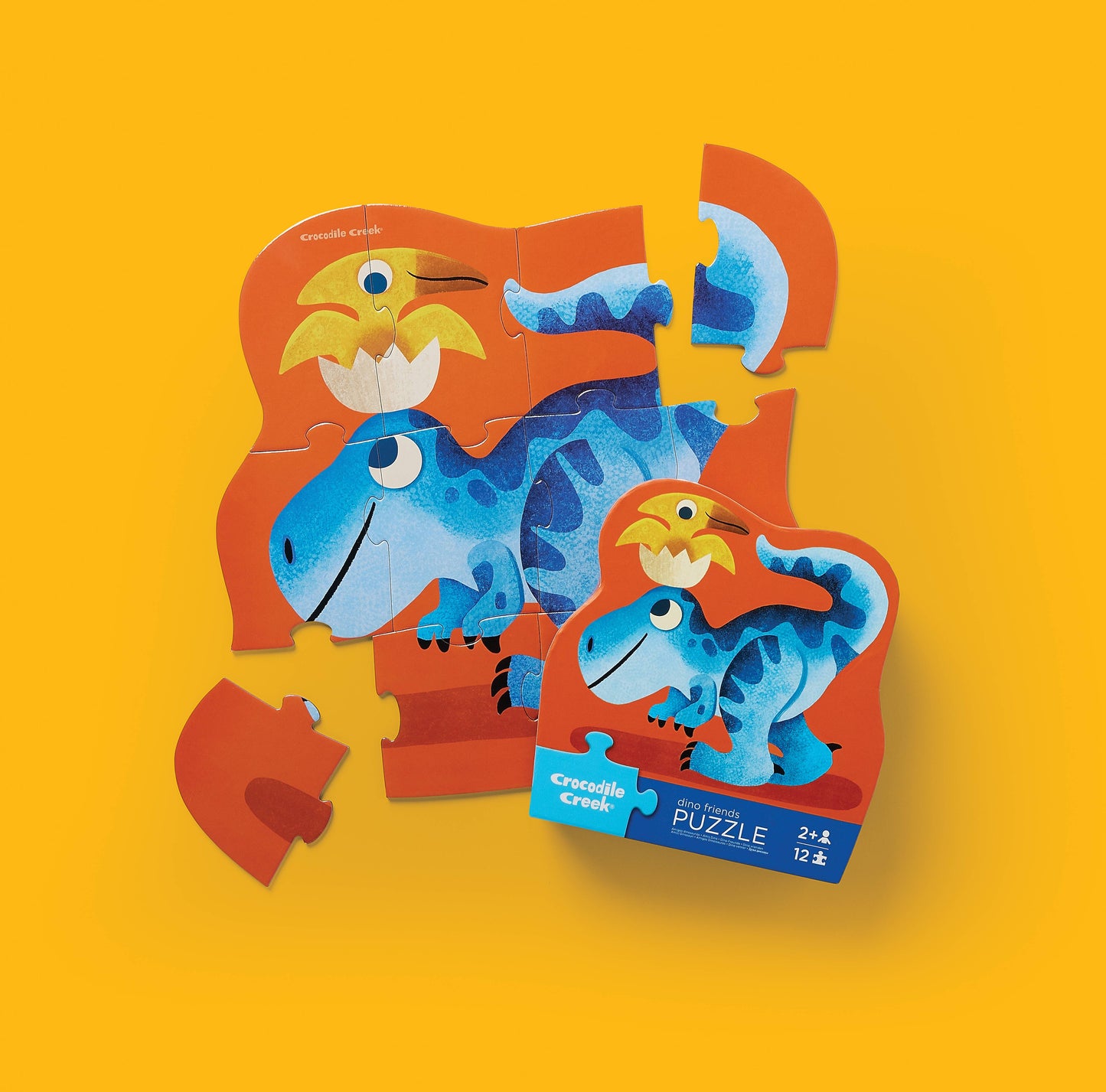 12-Piece Shaped Box Puzzle - Dino Friends