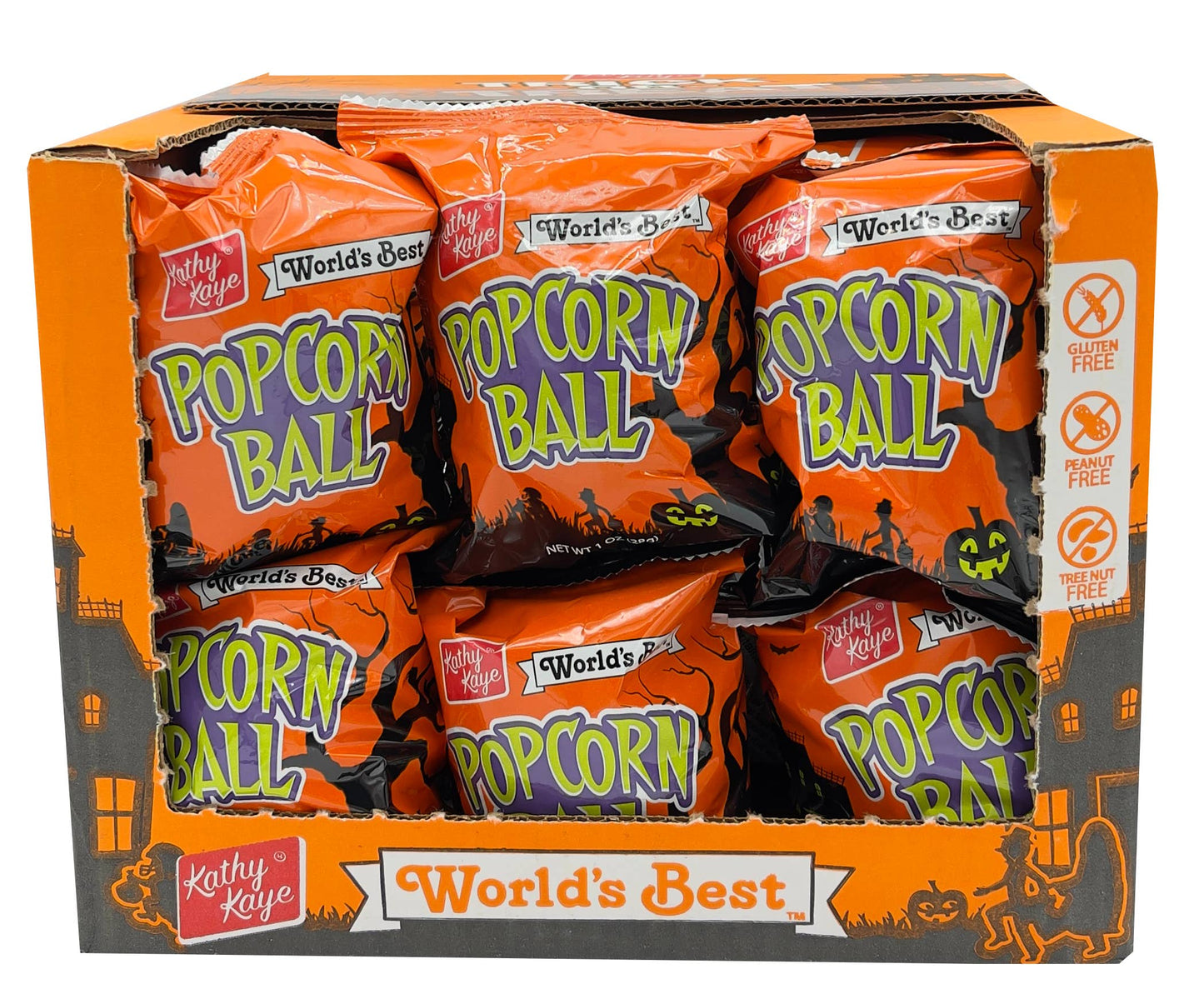 Halloween Popcorn Ball, 1oz, 18ct Display Box